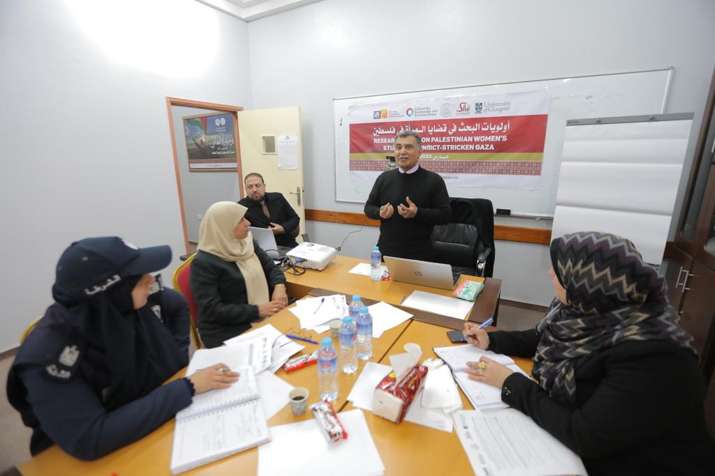 IUG Team of Culture for Sustainable and Inclusive Peace (CUSP) in partnership with University of Glasgow and in full cooperation with IUG Woman Studies Center conducts a series of workshops