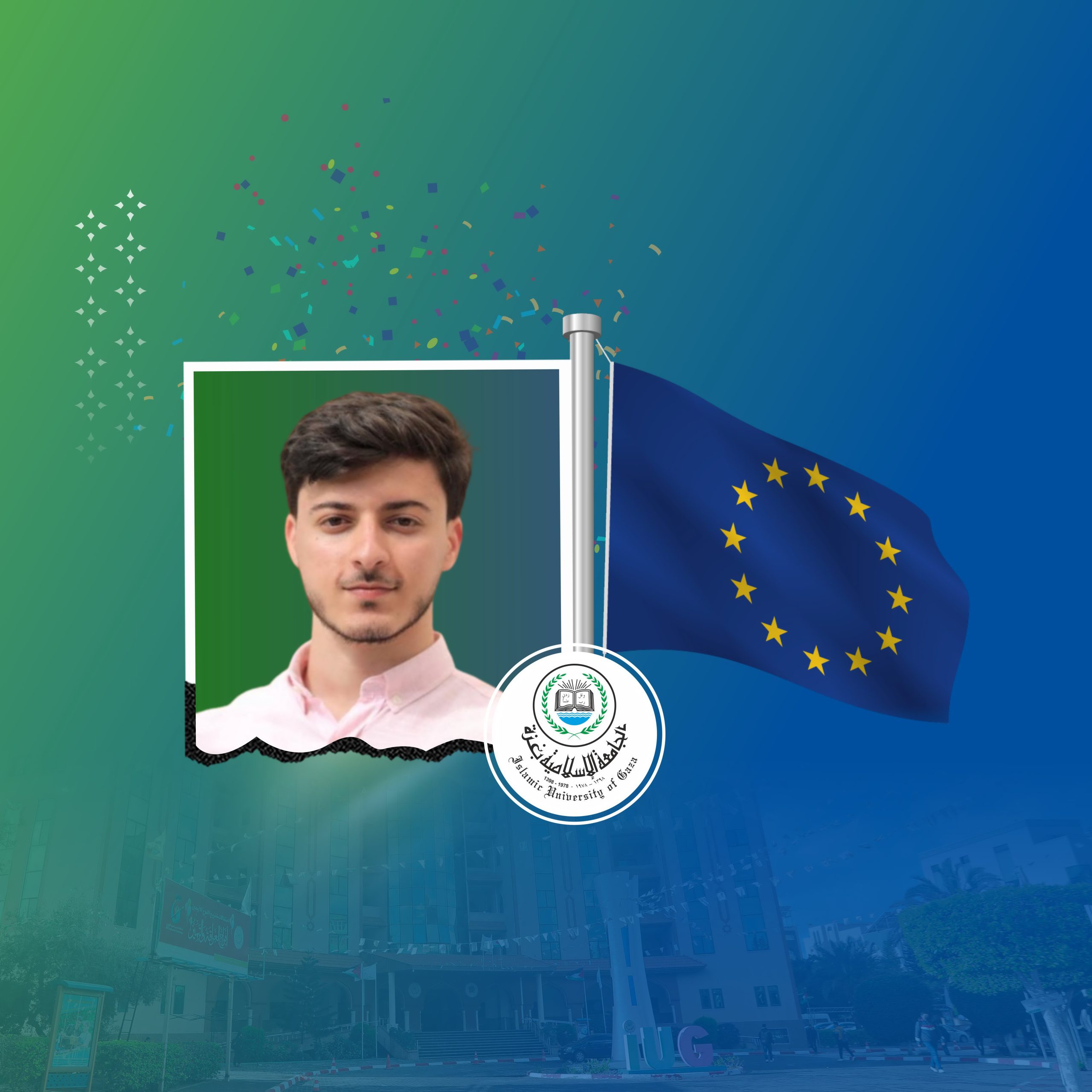 IUG student Ezz El-Din Lolo is Goodwill Ambassador of European Union in Palestine